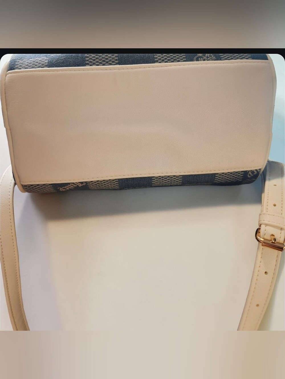 Juicy Couture Blue Check Satchel with White Trim - Picture 10 of 11